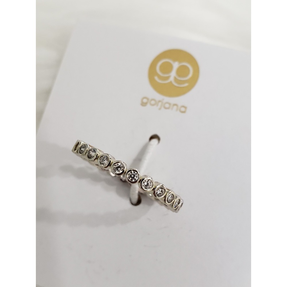 NEW GORJANA CANDICE SHIMMER RING WHITE CUBIC ZIRCONIA SIZE 7 DAINTY STACKING